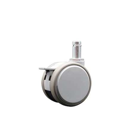 Service Caster 2.375 Inch MRI Safe Caster with Brake, 7/16 Inch Grip Ring Stem SCC-GR02S60-TPR-GRY-B-71678-MRI